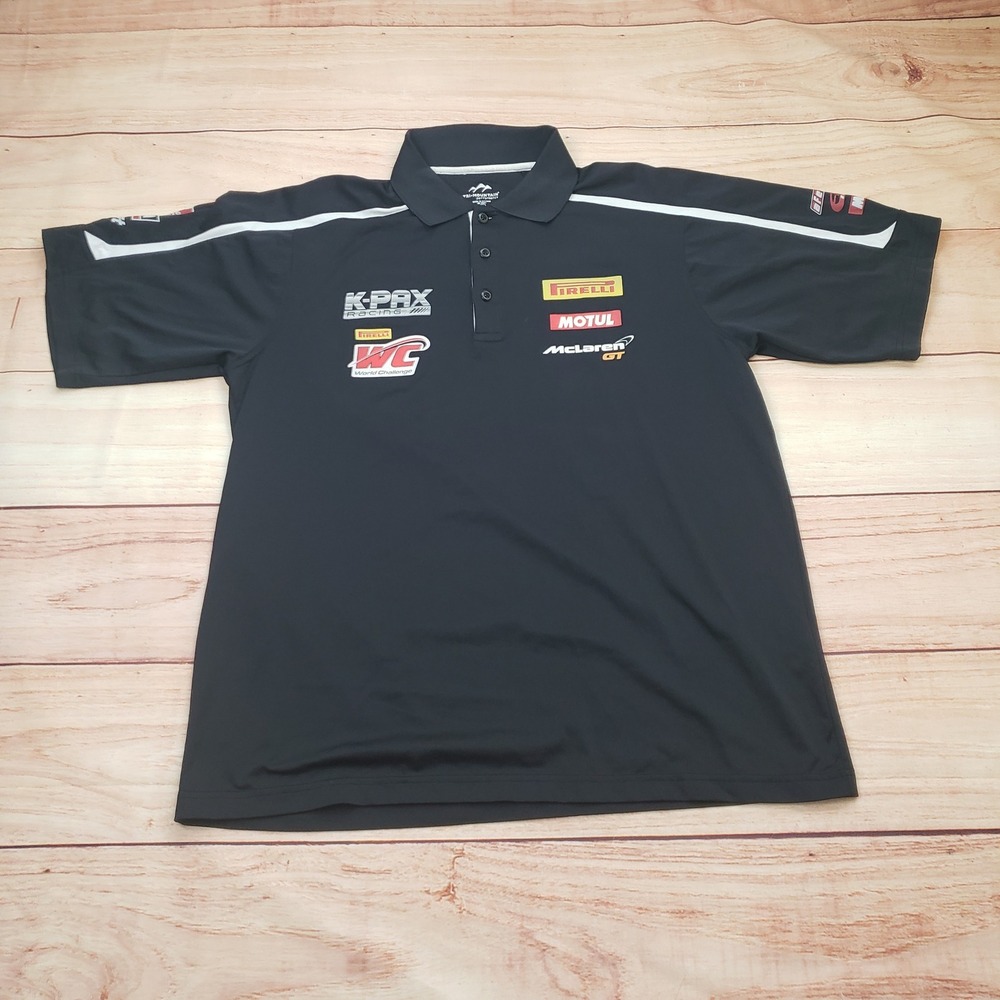 Tri-Mountain K-PAX Racing McLaren GT‎ Polo Shirt Mens Large Black Pirelli Motul